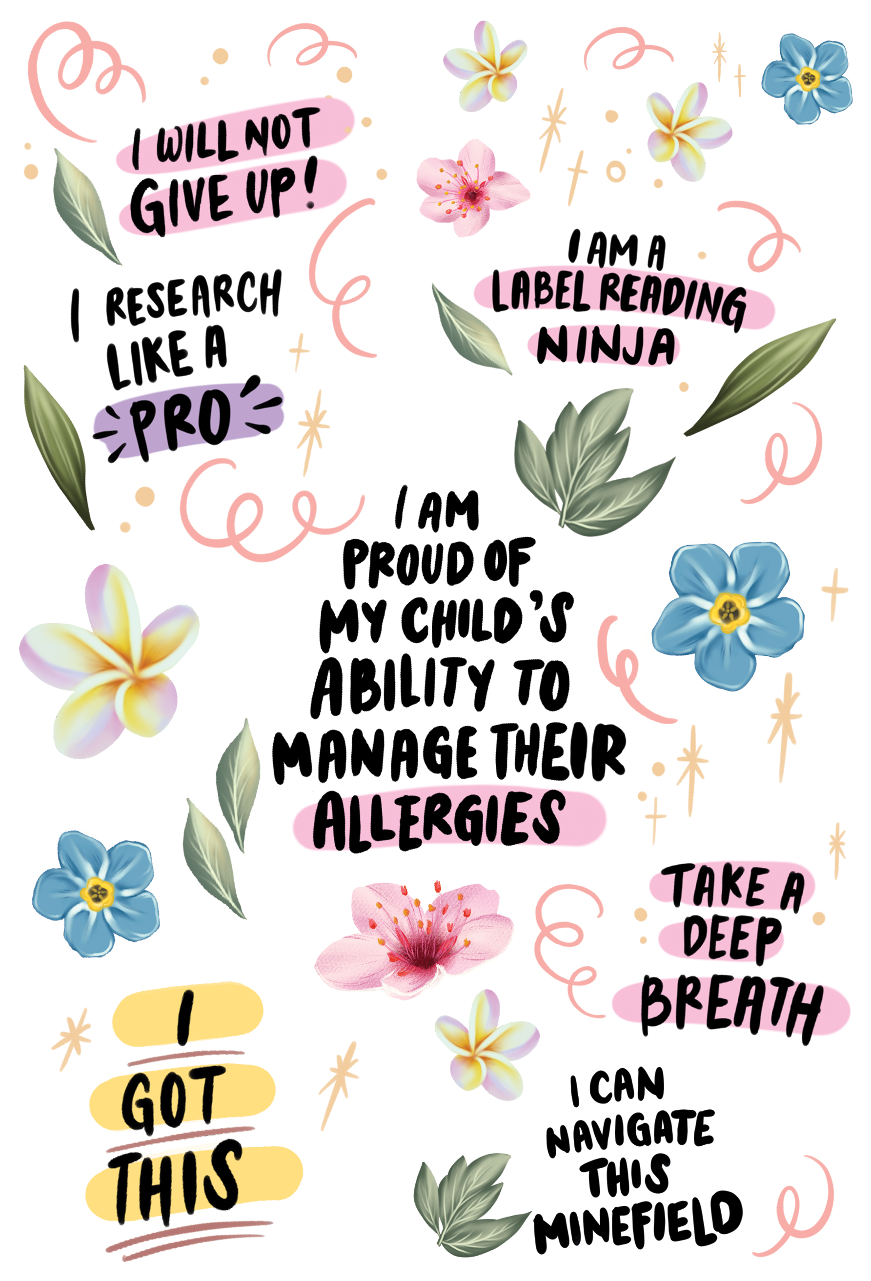 Allergy mum affirmations notebook