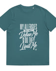Mens 'My allergies do not limit me' organic cotton t-shirt