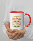 'Im not a helicopter mum' mug with colour insude
